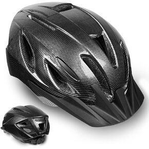 Adult Bike Helmet Men Women - Safety Certified Bicycle Helmet, 15 Vents,Adjustable Dial & Straps,Removable Liner,Visor,Lightweight for Commuting and Road Cycling(Black,58–62cm) in Saudi Arabia