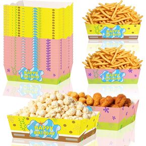 24 قطعة من إسفنجة الكرتون لوازم الحفلات، صواني طعام ورقية ذات طابع إسفنجي، صينية تقديم للاستعمال مرة واحدة، وجبات خفيفة من ناتشو، بطاطس مقلية، قوارب أغذية الحيوانات الأليفة، زينة عيد الميلاد in Kuwait