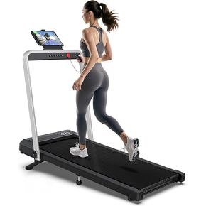 WELLFIT Walking Pad with Handle Bar, 10% Incline Treadmill with 350LBS Weight Capacity, Foldable Treadmill for Home Small Spaces, 3.0 HP 6.2 MPH 36"x16" Running Area, Easy to Move, Upright Placement in Kuwait