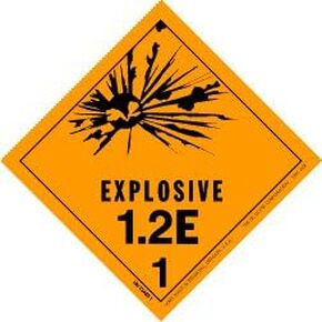 Explosive 1.2E Label, 4" X 4", hml-448, 500 Per Roll in Saudi Arabia