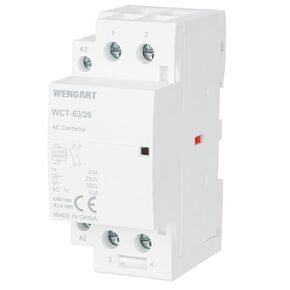 Wengart 63A AC Contactor 2-Pole 2NO، AC 120V لفائف وحدات DIN السكك الحديدية جبل موصل مغناطيسي لمحطة شحن EV، مضخة الحرارة، HVAC وإدارة الطاقة المنزلية عالية الطاقة، أبيض in Kuwait