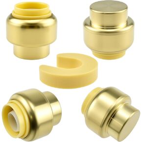 5 Pcs 1/2" Push Fit Pipe End Cap, Push-to-Connect Plumbing Fittings with Disconnect Clip, Heavy-Duty Pipe End Stop for PEX, Copper, CPVC Pipes in Kuwait
