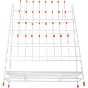 رف تجفيف للمختبرات المعدنية مزود بـ 32 ربطًا مع صينية تنقيط مطلية بالبلاستيك، وأواني زجاجية موفرة للمساحة ورف تصريف أنبوب اختبار للأكواب والزجاجات in Kuwait