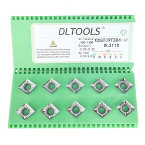 حشوات كربيد CNC الصناعية من DLTOOLS للألومنيوم CCGT21.51/ CCGT060204 لتحويل أدوات القطع والتشطيب، 10 قطع in Kuwait