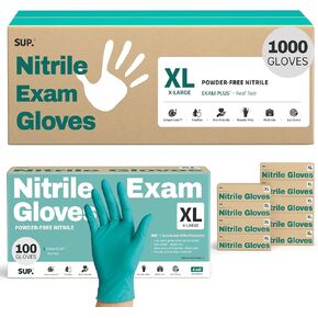 SUP Nitrile Exam Gloves, Powder-Free Latex-Free Food Safe Cooking Cleaning laboratory Disposable Medical Glove, Teal 1000 Ct in Kuwait