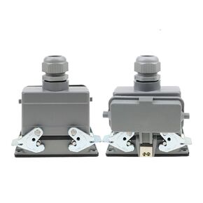 2 قطعة HDC-HE-16 موصل عالي التحمل 16 دبوس مقبس الطيران الصناعي المقاوم للماء مع غطاء واقي 500 فولت 16 أمبير (16 خط علوي أساسي) in Kuwait