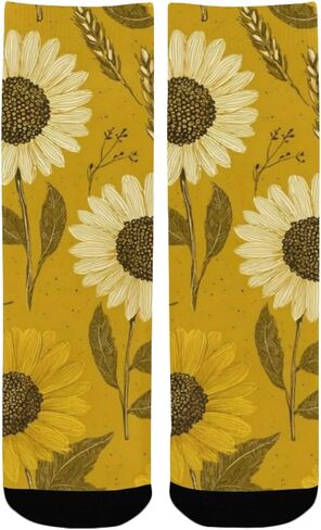 جوارب المشي لمسافات طويلة مطبوعة على شكل حصاد عباد الشمس - جوارب شتوية حرارية سميكة دافئة للأطفال الصغار للأولاد والبنات للمدرسة، والارتداء اليومي والأنشطة الخارجية in Kuwait