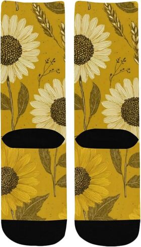 جوارب المشي لمسافات طويلة مطبوعة على شكل حصاد عباد الشمس - جوارب شتوية حرارية سميكة دافئة للأطفال الصغار للأولاد والبنات للمدرسة، والارتداء اليومي والأنشطة الخارجية in Kuwait