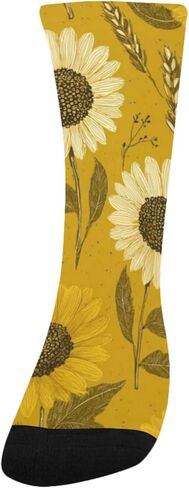 جوارب المشي لمسافات طويلة مطبوعة على شكل حصاد عباد الشمس - جوارب شتوية حرارية سميكة دافئة للأطفال الصغار للأولاد والبنات للمدرسة، والارتداء اليومي والأنشطة الخارجية in Kuwait