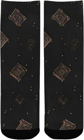 جوارب المشي لمسافات طويلة بطبعة كاميرا عتيقة - جوارب شتوية حرارية سميكة دافئة للأطفال الصغار للأولاد والبنات للمدرسة، والارتداء اليومي والأنشطة الخارجية in Kuwait