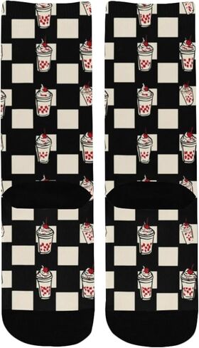 جوارب Vintage Diner Vibe للتنزه سيرًا على الأقدام - جوارب شتوية حرارية سميكة دافئة للأطفال الصغار للأولاد والبنات للمدرسة، والارتداء اليومي والأنشطة الخارجية in Kuwait