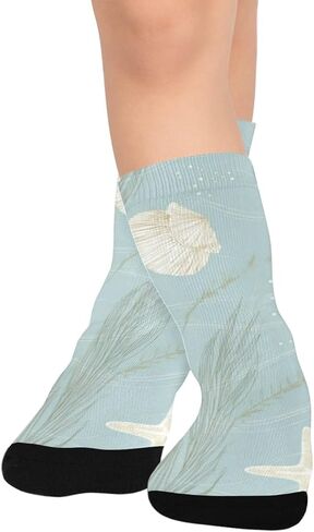 جوارب كوستال شيلز الصيفية باللون الأزرق للمشي لمسافات طويلة - جوارب شتوية حرارية سميكة دافئة للأولاد والبنات للمدرسة، والارتداء اليومي والأنشطة الخارجية in Kuwait