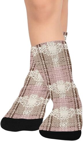 جوارب Dusty Rose Base_ Cream_ للمشي لمسافات طويلة - جوارب شتوية حرارية سميكة دافئة للأولاد والبنات للمدرسة، والارتداء اليومي والأنشطة الخارجية in Kuwait