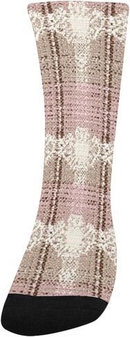 جوارب Dusty Rose Base_ Cream_ للمشي لمسافات طويلة - جوارب شتوية حرارية سميكة دافئة للأولاد والبنات للمدرسة، والارتداء اليومي والأنشطة الخارجية in Kuwait