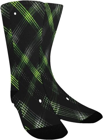 جوارب المشي لمسافات طويلة مطبوعة منقوشة باللون الأخضر - جوارب شتوية حرارية سميكة دافئة للأولاد والبنات للمدرسة، والارتداء اليومي والأنشطة الخارجية in Kuwait