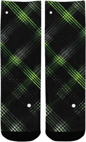 جوارب المشي لمسافات طويلة مطبوعة منقوشة باللون الأخضر - جوارب شتوية حرارية سميكة دافئة للأولاد والبنات للمدرسة، والارتداء اليومي والأنشطة الخارجية in Kuwait