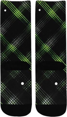 جوارب المشي لمسافات طويلة مطبوعة منقوشة باللون الأخضر - جوارب شتوية حرارية سميكة دافئة للأولاد والبنات للمدرسة، والارتداء اليومي والأنشطة الخارجية in Kuwait