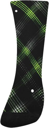 جوارب المشي لمسافات طويلة مطبوعة منقوشة باللون الأخضر - جوارب شتوية حرارية سميكة دافئة للأولاد والبنات للمدرسة، والارتداء اليومي والأنشطة الخارجية in Kuwait