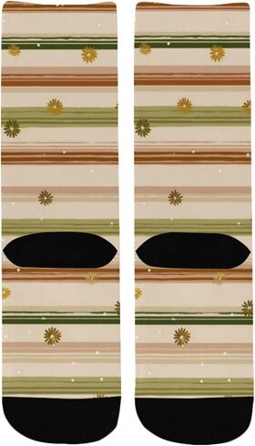 جوارب Harvest Stripe Brown Art للتنزه سيرًا على الأقدام - جوارب شتوية حرارية سميكة دافئة للأولاد والبنات للمدرسة، والارتداء اليومي والأنشطة الخارجية in Kuwait