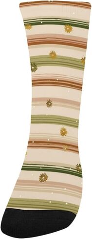 جوارب Harvest Stripe Brown Art للتنزه سيرًا على الأقدام - جوارب شتوية حرارية سميكة دافئة للأولاد والبنات للمدرسة، والارتداء اليومي والأنشطة الخارجية in Kuwait