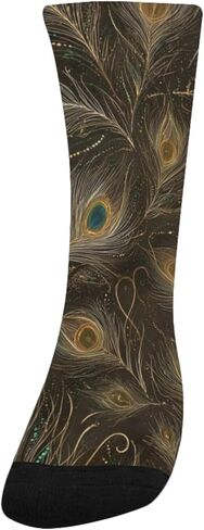 جوارب المشي لمسافات طويلة بطبعة طاووس فنية ليلية - جوارب شتوية حرارية سميكة دافئة للأولاد والبنات الصغار للمدرسة، والارتداء اليومي والأنشطة الخارجية in Kuwait