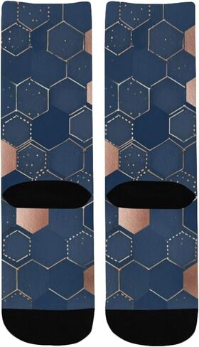 جوارب Geo Hex Print للمشي لمسافات طويلة - جوارب شتوية حرارية سميكة دافئة للأطفال الصغار للأولاد والبنات للمدرسة، والارتداء اليومي والأنشطة الخارجية in Kuwait