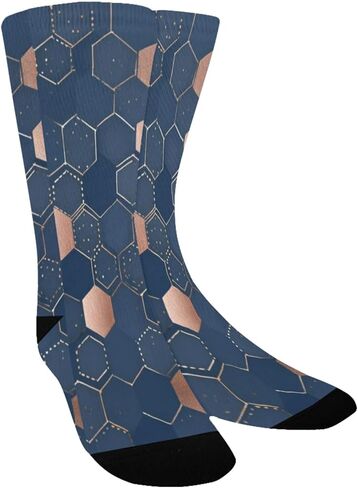 جوارب Geo Hex Print للمشي لمسافات طويلة - جوارب شتوية حرارية سميكة دافئة للأطفال الصغار للأولاد والبنات للمدرسة، والارتداء اليومي والأنشطة الخارجية in Kuwait