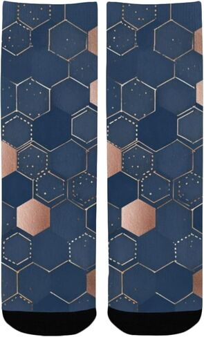 جوارب Geo Hex Print للمشي لمسافات طويلة - جوارب شتوية حرارية سميكة دافئة للأطفال الصغار للأولاد والبنات للمدرسة، والارتداء اليومي والأنشطة الخارجية in Kuwait