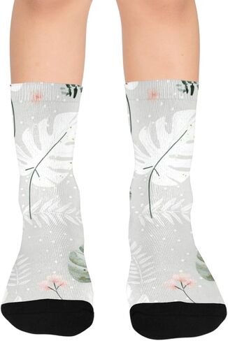 جوارب التنزه سيرًا على الأقدام من Pastel Leaf Vibe - جوارب شتوية حرارية سميكة دافئة للأولاد والبنات الصغار للمدرسة، والارتداء اليومي والأنشطة الخارجية in Kuwait