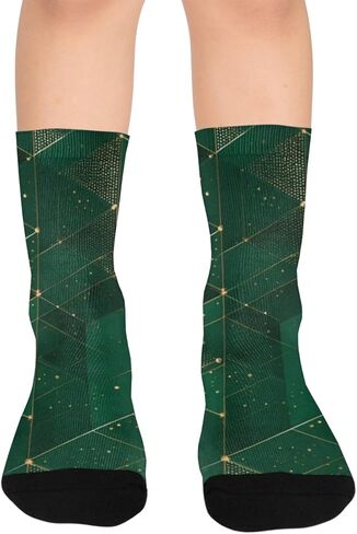 جوارب المشي لمسافات طويلة بزخارف ذهبية من اليشم - جوارب شتوية حرارية سميكة دافئة للأطفال الصغار للأولاد والبنات للمدرسة، والارتداء اليومي والأنشطة الخارجية in Kuwait