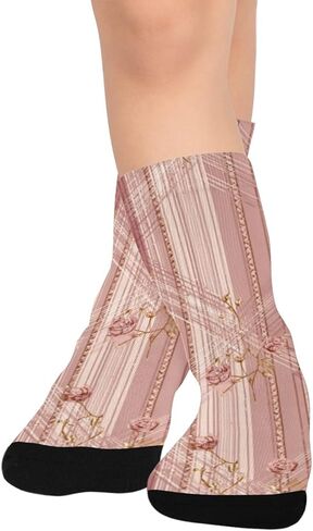 جوارب منقوشة للمشي لمسافات طويلة من Blush Roses - جوارب شتوية حرارية سميكة دافئة للأولاد والبنات للمدرسة، والارتداء اليومي والأنشطة الخارجية in Kuwait