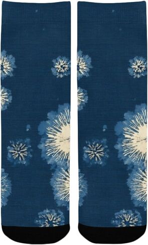 جوارب Indigo Burst Art باللون الأزرق للمشي لمسافات طويلة - جوارب شتوية حرارية سميكة دافئة للأولاد والبنات للمدرسة، والارتداء اليومي والأنشطة الخارجية in Kuwait