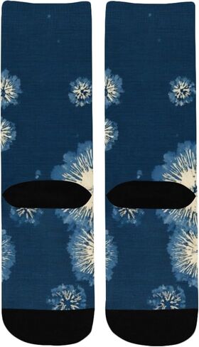 جوارب Indigo Burst Art باللون الأزرق للمشي لمسافات طويلة - جوارب شتوية حرارية سميكة دافئة للأولاد والبنات للمدرسة، والارتداء اليومي والأنشطة الخارجية in Kuwait