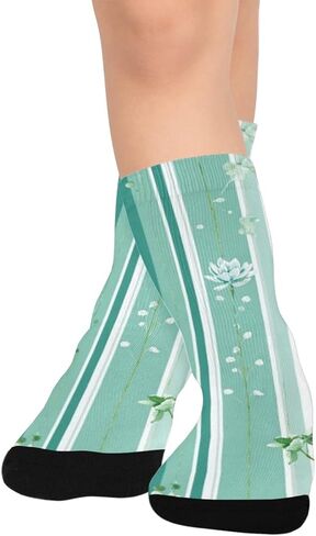 جوارب لطيفة منقوشة على شكل زهرة للمشي لمسافات طويلة - جوارب شتوية حرارية سميكة دافئة للأولاد والبنات للمدرسة، والارتداء اليومي والأنشطة الخارجية in Kuwait