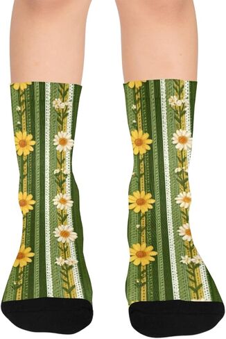 جوارب المشي لمسافات طويلة بطباعة مخططة من Sunny - جوارب شتوية حرارية سميكة دافئة للأطفال الصغار للأولاد والبنات للمدرسة، والارتداء اليومي والأنشطة الخارجية in Kuwait