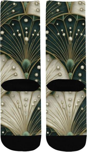 جوارب المشي لمسافات طويلة باللون الأخضر من Art Deco Fan - جوارب شتوية حرارية سميكة دافئة للأطفال الصغار للأولاد والبنات للمدرسة، والارتداء اليومي والأنشطة الخارجية in Kuwait