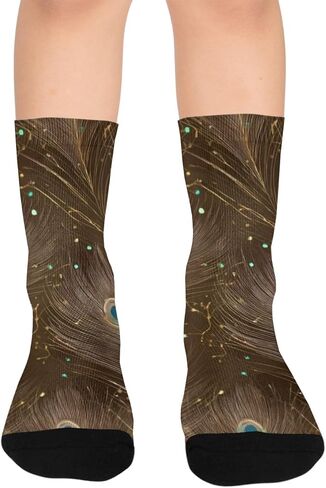 جوارب التنزه سيرًا على الأقدام من Art Nocturnal Peacock - جوارب شتوية سميكة دافئة للأولاد والبنات الصغار للمدرسة، والارتداء اليومي والأنشطة الخارجية in Kuwait