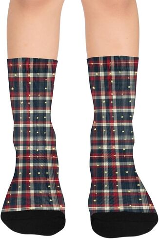 جوارب داكنة للمشي لمسافات طويلة مطبوعة بنقشة نجوم - جوارب شتوية حرارية سميكة دافئة للأولاد والبنات للمدرسة، والارتداء اليومي والأنشطة الخارجية in Kuwait