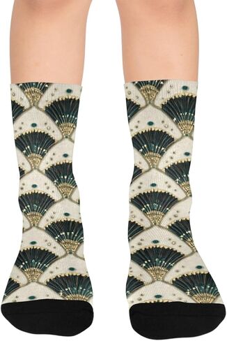 جوارب فاخرة للمشي لمسافات طويلة باللون الأخضر من Bloom Vibe - جوارب شتوية حرارية سميكة دافئة للأولاد والبنات للمدرسة، والارتداء اليومي والأنشطة الخارجية in Kuwait