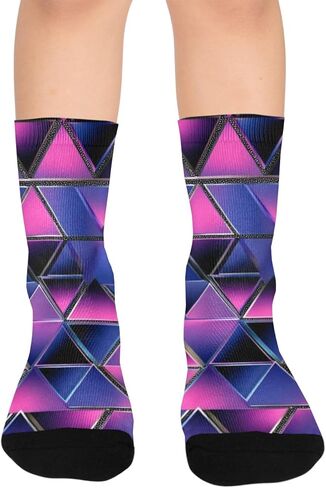 جوارب المشي لمسافات طويلة باللون الأرجواني من Electric Gem Vibe - جوارب شتوية حرارية سميكة دافئة للأولاد والبنات للمدرسة، والارتداء اليومي والأنشطة الخارجية in Kuwait