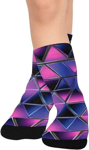 جوارب المشي لمسافات طويلة باللون الأرجواني من Electric Gem Vibe - جوارب شتوية حرارية سميكة دافئة للأولاد والبنات للمدرسة، والارتداء اليومي والأنشطة الخارجية in Kuwait