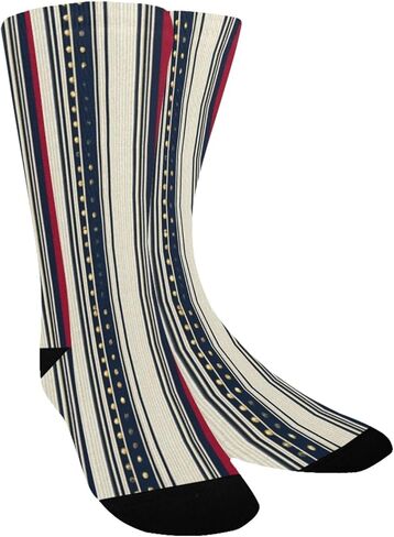 جوارب المشي لمسافات طويلة بطباعة مخططة من التراث - جوارب شتوية حرارية سميكة دافئة للأولاد والبنات الصغار للمدرسة، والارتداء اليومي والأنشطة الخارجية in Kuwait