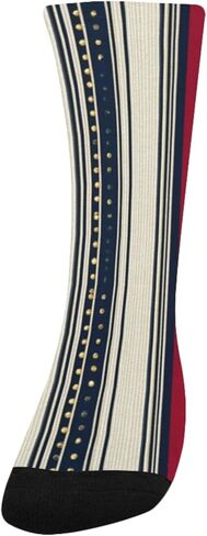 جوارب المشي لمسافات طويلة بطباعة مخططة من التراث - جوارب شتوية حرارية سميكة دافئة للأولاد والبنات الصغار للمدرسة، والارتداء اليومي والأنشطة الخارجية in Kuwait