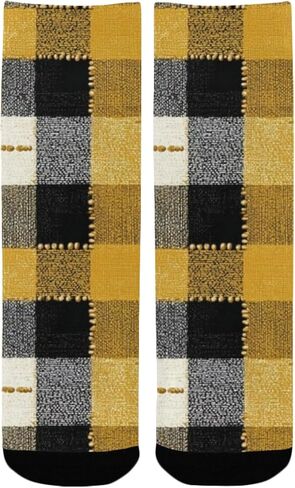 جوارب Harvest Check Print للمشي لمسافات طويلة - جوارب شتوية حرارية سميكة دافئة للأولاد والبنات الصغار للمدرسة، والارتداء اليومي والأنشطة الخارجية in Kuwait