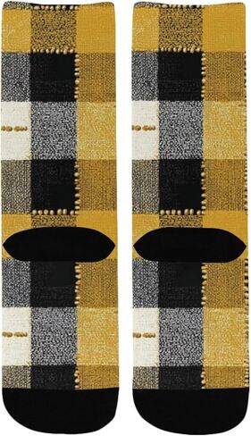 جوارب Harvest Check Print للمشي لمسافات طويلة - جوارب شتوية حرارية سميكة دافئة للأولاد والبنات الصغار للمدرسة، والارتداء اليومي والأنشطة الخارجية in Kuwait