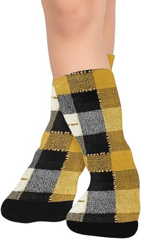 جوارب Harvest Check Print للمشي لمسافات طويلة - جوارب شتوية حرارية سميكة دافئة للأولاد والبنات الصغار للمدرسة، والارتداء اليومي والأنشطة الخارجية in Kuwait