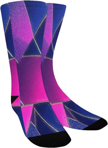 جوارب المشي لمسافات طويلة باللون الوردي بطباعة نيون جيو - جوارب شتوية حرارية سميكة دافئة للأطفال الصغار للأولاد والبنات للمدرسة، والارتداء اليومي والأنشطة الخارجية in Kuwait