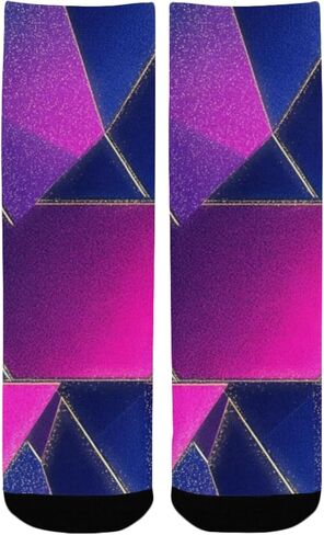 جوارب المشي لمسافات طويلة باللون الوردي بطباعة نيون جيو - جوارب شتوية حرارية سميكة دافئة للأطفال الصغار للأولاد والبنات للمدرسة، والارتداء اليومي والأنشطة الخارجية in Kuwait