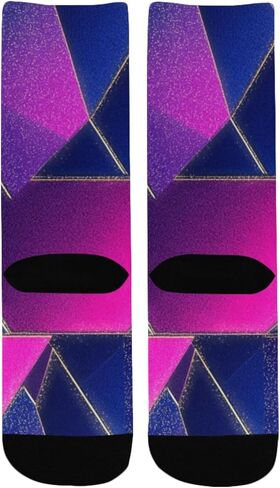 جوارب المشي لمسافات طويلة باللون الوردي بطباعة نيون جيو - جوارب شتوية حرارية سميكة دافئة للأطفال الصغار للأولاد والبنات للمدرسة، والارتداء اليومي والأنشطة الخارجية in Kuwait