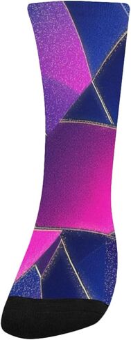 جوارب المشي لمسافات طويلة باللون الوردي بطباعة نيون جيو - جوارب شتوية حرارية سميكة دافئة للأطفال الصغار للأولاد والبنات للمدرسة، والارتداء اليومي والأنشطة الخارجية in Kuwait